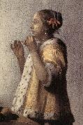 VERMEER VAN DELFT, Jan Woman with a Pearl Necklace (detail)  gff china oil painting reproduction